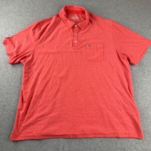 Vineyard Vines Edgartown Polo 2XL Red Striped Pima Cotton Stretch Pocket
